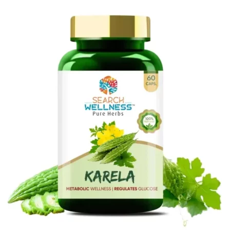 Search Wellness Pure Karela 60 Capsule (Pack of 1) | Maintain Healthy Sugar Levels and Improved Metabolism | Natural Blood Purifier | Boosting Immunity | Liver Detox