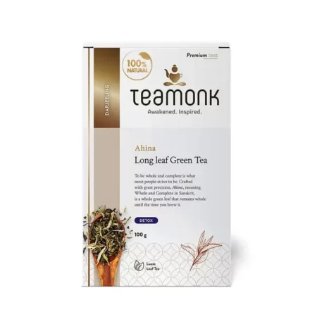 Teamonk Ahina Premium Himalayan Organic Green Tea (50 Cups)-100g Bag |100% Natural Tea |Green Tea Leaves for Detoxification | Boosts Metabolism | Detox Tea | No Additives. Whole Loose Leaf (No Powder)