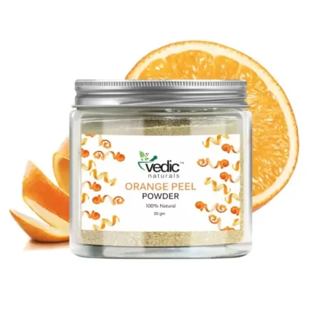 Vedic Naturals Orange Peel Powder Face Pack | 100% Natural | Glowing Skin & Reduces Tan | 50g