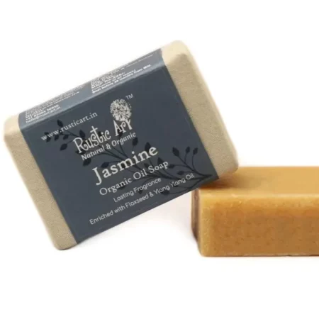 Rustic Art Organic Jasmine Soap | Nourished & Youthful Skin | Luxurious, Calming Aroma | Coldprocessed | For Women & Men | 100g