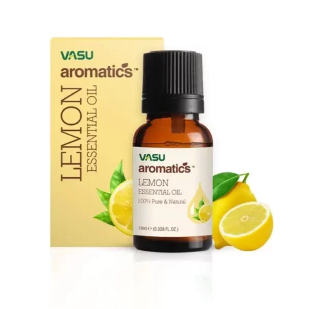 Vasu Lemon Essential Aromatics Oil For Relaxation, Healthy Skin, Body Care 100% Pure & Natural - 10ML