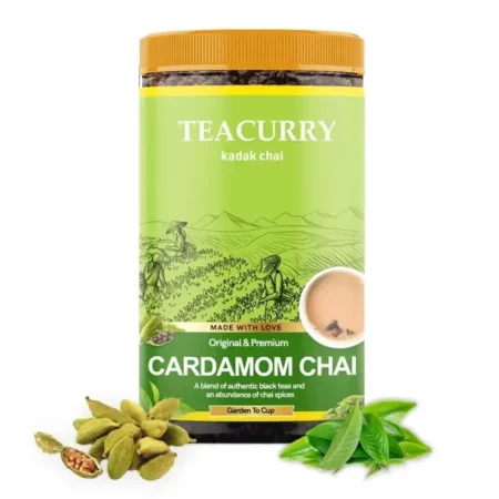 TEACURRY Cardamom Chai (100 Grams, 50 Cups)-Cardamom Chai For Digestion And Immunity-100% Natural Elachi Assam Tea With Real Cardamom|Refreshing & Tasteful Elachi Cardamom Chai
