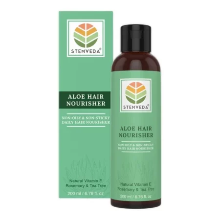 STEMVEDA Aloe Vera Hair Nourisher for Healthier and Softer Hair (200 ml) | Non-Oily, Non-Sticky Hair Serum to Tame Frizzy Hair | Enriched with Tea Tree and Rosemary Essential Oil