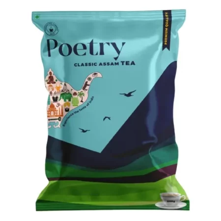 Poetry Teas Classic Assam Tea - CTC | Energizing Blend for Weight Loss | 100% Natural Ingredients | Strong and Kadak Chai - 250 gm (Pack of 1)