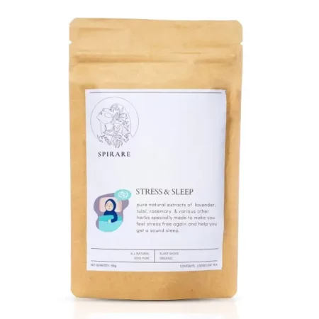 Spirare - Stress & Sleep - 50 gms | Herbal Tea for Headache, Excessive Stress & Sound Sleep | Emotional Well-Being for Women | Loose Leaf Tea | Pure Natural Extracts | Plant Based