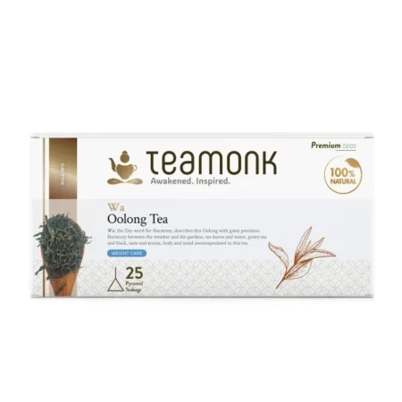 Teamonk - Wa High Mountain Oolong Tea (25 Teabags) | Herbal Tea | Supports Detoxification, Immunity, & Skin Health | | Biodegradable Pyramid Tea Bags Filled With Whole Loose Leaves | No Oils or Artificial Aroma