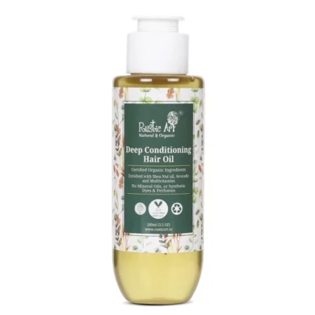 Rustic Art Rosemary Deep Conditioning Hair Oil | With Avocado & Moringa | For Dry & Frizzy Hair | Makes Hair Soft & Healthy | For Kids, Women & Men | 100 ml