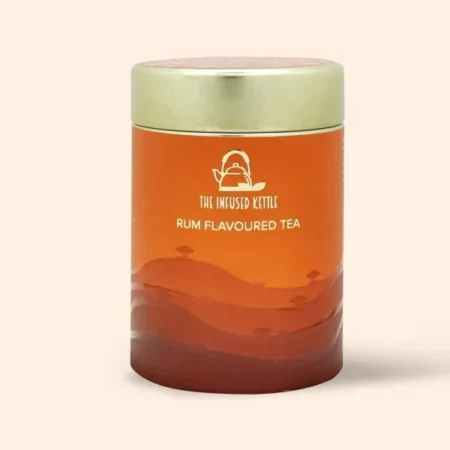 The Infused Kettle Premium Rum Flavoured Tea, 22 Cups, Loose Black Tea Leaves Infused with Rum Flavour, Smoky Aroma, Low Caffeine Chai - 50gm