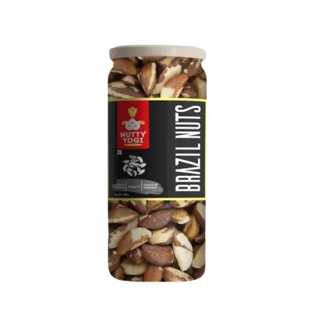 Nutty Yogi Premium Jumbo Brazil Nuts, 500gm (Pack of 1), Rich in Iron, Calcium Zinc, and Selenium | Boosts heart health and Brain Function, Rich in Antioxidant, Supports Thyroid Function, No Preservative (Imported from Brazil - Original Brazilian Nut)