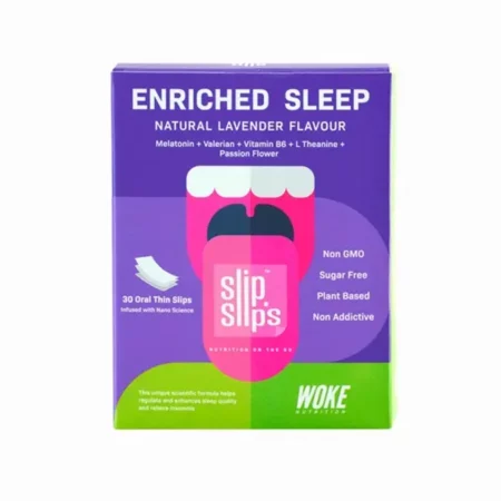 Woke Nutrition Enriched Sleep 30 Oral Melting Strips With Melatonin, Valerian, Vitamin B6, L Theanine, Passion Flower For Restful Sleep, Relaxtion, Reduces Stress For Men & Women - Clinically Approved