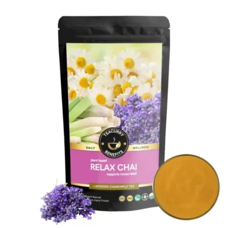 TEACURRY Calm Relax Tea(1 Month Pack, 100 Grams Loose) - Helps with Stress, Depression, Anxiety - Relax Chai