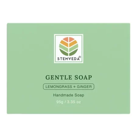 STEMVEDA Handmade Gentle Bath Soap 95g | Natural SLS-Free Soap Enriched with Lemongrass and Ginger Essential Oil | Suitable for All Skin Types