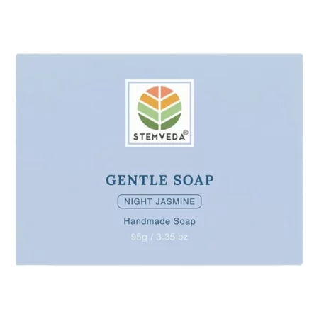 STEMVEDA Handmade Gentle Bath Soap 95g | Natural SLS-Free Soap Enriched with Night Jasmine Essential Oil | Suitable for All Skin Types