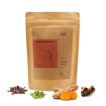 Urbana Superfoods Forest Blend Organic Herbal Tea Bags 25 Pieces (Rejuvenating) - Feel Refreshed, Caffeine-Free, Infusion with 100% Whole Leaf, Natural Clove, Cinnamom, Cardamon and Turmeric