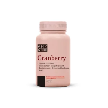 SheNeed Crave For Cranberry Supplement 400mg With Magnesium For UTI, Heart & Digestive Health, Control Blood Sugar For Men & Women 60 Veg Capsules