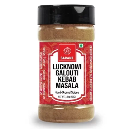 SARANZ Lucknowi Galouti Kebab Masala | 100% Natural Authentic Indian Spice | Instant Kabab Masala Ready to Use | Free from Chemicals | Blend of Fresh & Aromatic Spices (100 Grams Sprinkler Jar)