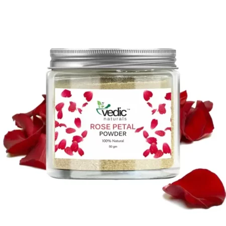 Vedic Naturals Rose Petal Powder Face Pack | 100% Natural | Skin Glow, Anti Ageing & Skin Hydration | 50g