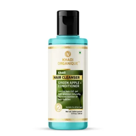 Khadi Organique Natural Green Apple Hair Cleanser and Conditioner, 210ML