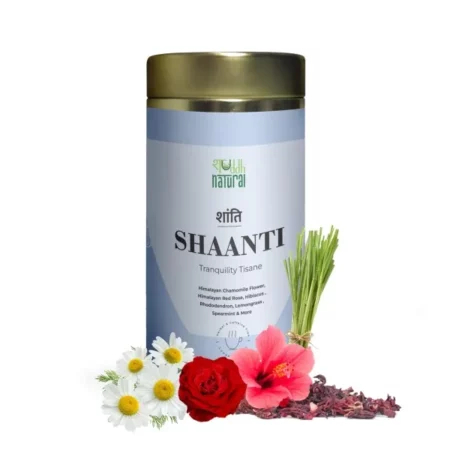 SHUDDH NATURAL - Shaanti (Tranquillity Tisane) Flower Tea (40Gm, 40 Cup) Serene Peaceful Calming, Caffeine Free Treat