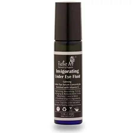 Rustic Art Organic Vitamin C Under Eye Serum | Reduce Dark Cirles, Puffiness, Fine Lines & Wrinkles | Carrot Oil & Almond Oil and other 15 Actives | 10 ml