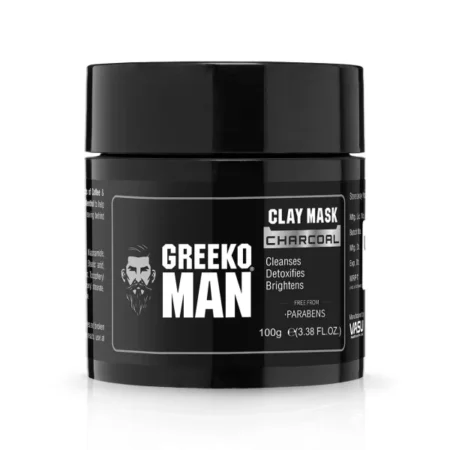 vasu Greeko Man Charcoal Clay Mask For Healthy, Glowing, and Refreshing Skin - 100 g