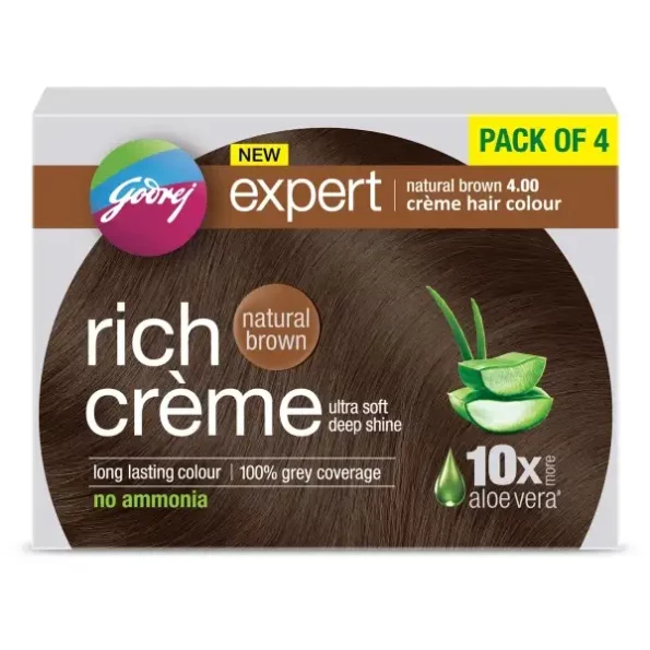 Godrej Expert Rich Creme Hair Color (Pack of 4) - 4.00 Natural Brown, Herbkart8t781kOwUplzSL.webp, Herbkart8t781kOwUplzSL