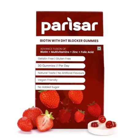 Parisar Pharma Biotin Gummies for Strong, Shiny, & Thick Hair - 30 Gummies
