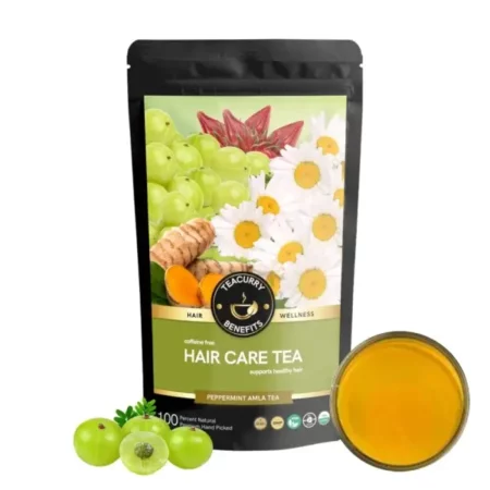 TEACURRY Hair Care Tea (1 Month Pack, 100 Grams Loose) - Helps with Hair Growth, Shine, Repair & Strength - Hair Tea - Healthy Hair Tea
