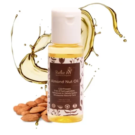 Rustic Art Almond Oil with Vitamin E | Coldpressed & Organic | For Skin, Hair & Nails | For Women & Men | 50 ml
