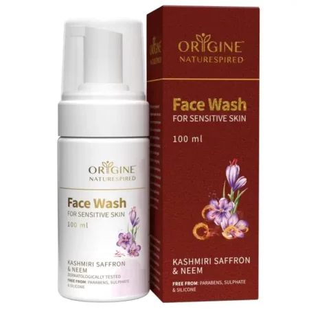 Origine Naturespired Foaming Face Wash For Sensitive Skin Women & Men | Skin Cleanser for Dry to Normal, Sensitive Skin | Sulphate Free | Non-Drying | Hydrating Face Wash With Neem Extracts, 100 ml