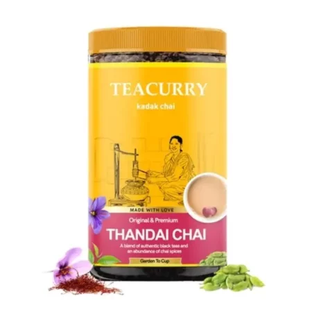 TEACURRY Thandai Chai (100 Grams, 50 Cups) - Thandai Tea with Assam Black Tea - 100% Natural Flavoured Tea | Refreshing & Tasteful Thandai Flavor Chai Tea