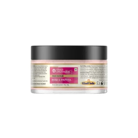 Khadi Organique Rose & Papaya Face Scrub 50 GM (Pack of 1)