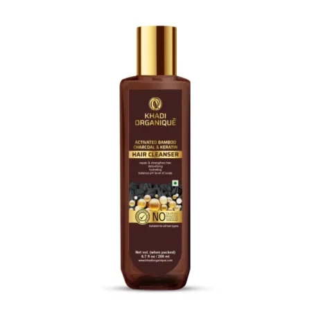Khadi Organique Activated Bamboo Charcoal Hair Cleanser For Hair Growth, Purifies Your Scalp, Deep Cleansing