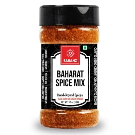 SARANZ Baharat Spice Mix | Used in Vegetable Curry, Chicken Curry, Fish Soup | Aromatic and Flavoured Vegan | Peppery, Sweet-Spiced Dairy Free and Gluten Free -100 Grams Sprinkler Jar