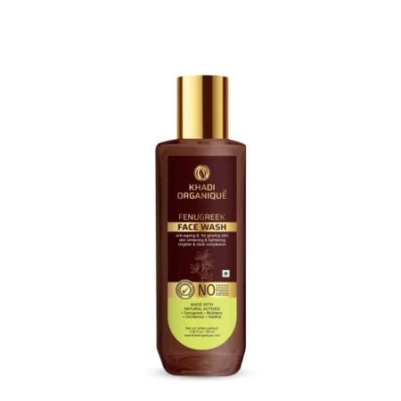 Khadi Organique Fenugreek face wash Youthful glowing skin, Skin whitening Lightening, Anti-ageing, Brightening Face Wash