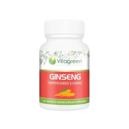 VitaGreen 100% Natural Immunity Boost, Anti Stress Ginseng Capsules(60 capsules,500mg) - Pack of 1