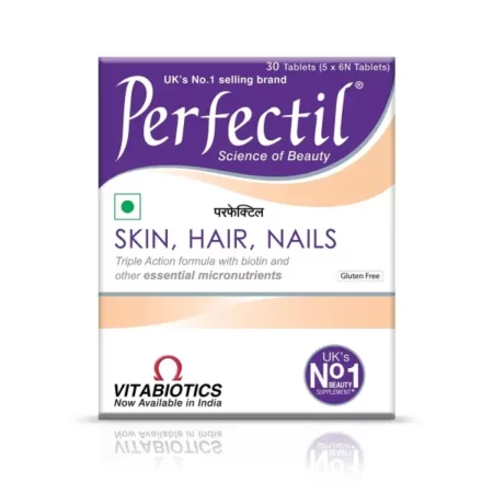 Perfectil Multivitamin Supplements For Men & Women, Packed With Biotin And Grape Seed Extract For Radiant And Younger-Looking Skin, Hair Fall Control, Stronger Nails, 30 Tablets (Pack of 1)