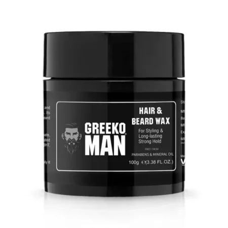 Greeko Man Hair & Beard Wax For Styling & Long-Lasting Strong Hold - 100 Gm