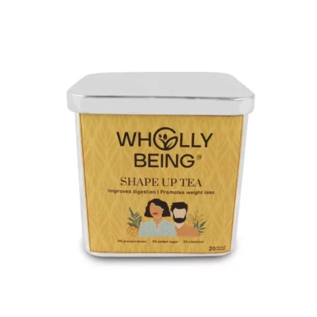 Wholly Being- Shape Up for faster metabolism & improved digestion with Punarnava, Manjistha, Harad, Pipal, Senna Leaves, Triphala (20 tea bags)