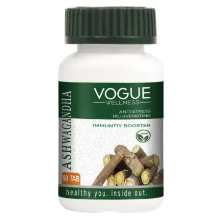 Vogue Wellness Ashwagandha For Anti Stress Rejuvenates Body & Immunity Booster Tablets - (60 Tablets)