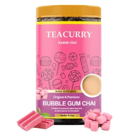 TEACURRY Bubble Gum Chai (100 Grams, 50 Cups) - Bubble Gum Chai for Energy and Immunity - 100% Natural Flavoured Tea | Refreshing & Tasteful Bubble Gum Flavor Chai Tea
