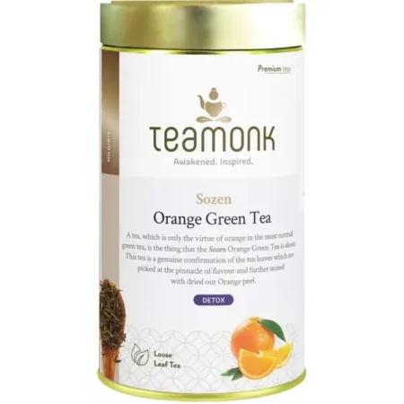Teamonk Sozen High Mountain Orange Fruit Green Tea (75 Cups) - 150 gm Bag. Rich in Vitamin C, helps detox and High in Antioxidant. Whole Loose Leaves (No Powder)