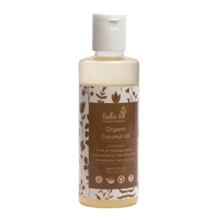 Rustic Art Coconut Oil | For Babies, Kids, Women & Men | Organic & Coldpressed | For Skin & Hair | 200 ml