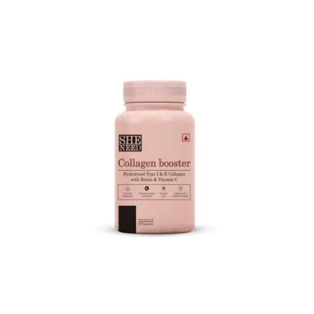 SheNeed Collagen Booster with Hydrolysed Collagen, 60 Capsules | Vegan for Men & Women