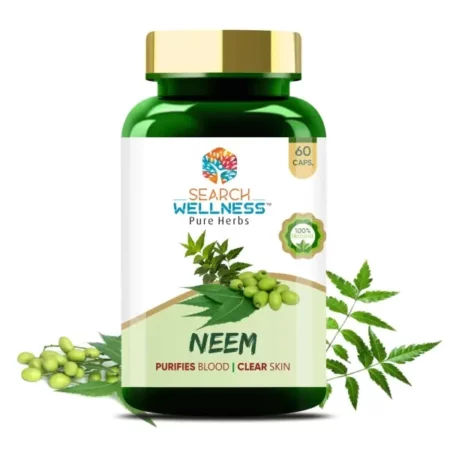 Search Wellness Ayurvedic Neem 60 Capsule (Pack of 1) | For natural blood Purification | Supports Detoxification & Clear Skin | Soothes Redness & Itching | Control Acne & Pimple
