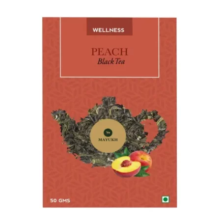 Mayukh - Peach Black tea | Peach with Darjeeling tea | For heart disease, and diabetes | 100% Natural Ingredient | Loose leaf tea | 50 GMS - 20 Cups