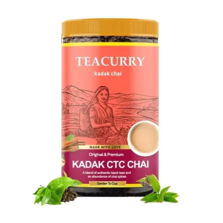 TEACURRY Raw Kadak CTC Chai (100 Grams, 50 Cups) - Pure Kadak Assam Black Tea for Energy and Digestion - 100% Natural Tea | Refreshing & Tasteful Kadak CTC Chai Tea