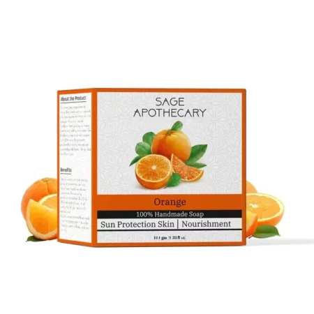 Sage Apothecary 100% Natural Luxury Handmade Orange Bath Soap for Skin Brightening | Nourish and Refreshing Skin with Organic Ingredients | Sun Protection Skin- 100 GM (PACK OF 1)