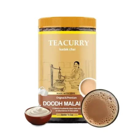 TEACURRY Doodh Malai Chai (100 Grams, 50 Cups) - Doodh Malai Chai for Energy and Immunity - 100% Natural Flavoured Tea with Real Ingredients | Refreshing & Tasteful Doodh Malai Flavor Chai Tea