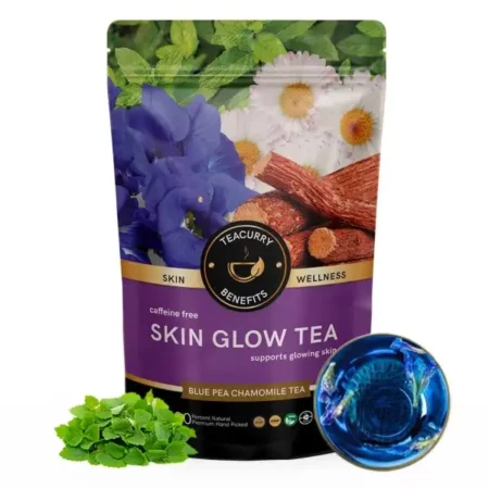 TEACURRY 60 Day Skin Glow Tea - (50 Gms) Skin Glow Tea Organic For Skin Nourishment, Hydration & Detoxification | 100% Natural Clear Skin Tea For Glowing Soft and Smooth Skin